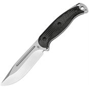 Kizer 1082A3 Ursa Major Satin Clip Point Fixed Blade Knife Black Micarta Handles