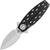 QSP 162A Beetle Satin Spear Point Linerlock Knife Black G10 Handles
