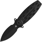 QSP 162B Beetle Black Spear Point Linerlock Knife Black G10 Handles