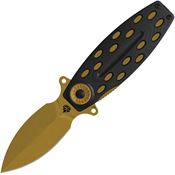 QSP 162C Beetle Bronze Spear Point Linerlock Knife Black G10 Handles