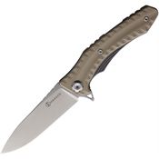 Maxace MZ206 Zealot 2.0 Stonewash Linerlock Knife Brown G10 Handles