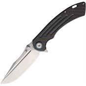 Kansept 1032A5 Pretatout Stonewash Tanto Framelock Knife Blue Rose Carbon Fiber Handles