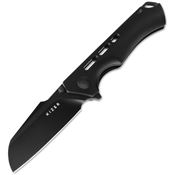 Kizer 3714A2 Crest Black Sheepsfoot Framelock Knife Black Handles