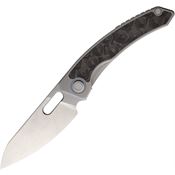 Maxace MM411A Black Mirror Stonewash S90V Framelock Knife Gray Titanium/Carbon Fiber Handles