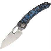Maxace MM411B Black Mirror Stonewash MagnaCut Framelock Knife Gray Titanium/Carbon Fiber Handles