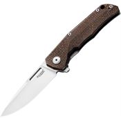 LionSTEEL Q4BGR Q4ttro Satin MagnaCut Framelock Knife Green Burlap Handles