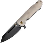 Kansept 1084A2 Superhawk Blackwash Wharncliffe Framelock Knife Orange Peel Handles