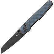 MKM-Maniago MIAGYB Miura Black Stonewash Sheepsfoot MagnaCut Button Lock Knife Gray Handles