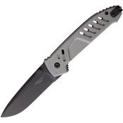 Extrema Ratio 0232BLKGRY MF1 EVO D Black Burnished Drop Point Linerlock Knife Gray Handles