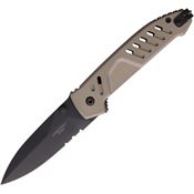 Extrema Ratio 0233BLKTM MF1 EVO D Black Burnished Part Serrated Spear Point Linerlock Knife Tactical Mud Handles