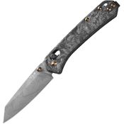MKM-Maniago YPD Yipper Damascus Sheepsfoot Crossbar Lock Knife Carbon Fiber Handles