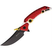 Maxace AM081A Dragon Knight Gray Trailing Point Framelock Knife Red/White Handles