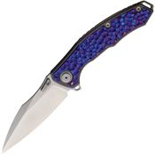 Maxace MM371B Halictus III Satin Framelock Knife Gray Titanium/Hammered Zirconium Handles