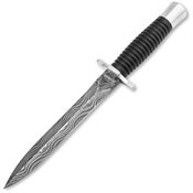 Boker 121508DAM Acht-Acht Flak Damascus Dagger Fixed Blade Knife Grenadill Wood Handles