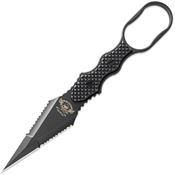 Skallywag Tactical 17018 Professional Guardian Black D2 carbon Steel Double Edge Dagger Fixed Blade Knife Black G10 Handles