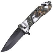 ElitEdge 10A89BC Assist Open Linerlock Knife Black Camo Handles