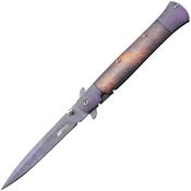 MTech A2041BN Linerlock Knife Assist Open Brn/Purple Handles