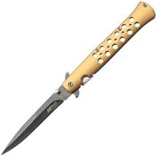 MTech A2042GD Linerlock Knife Assist Open Gold Handles