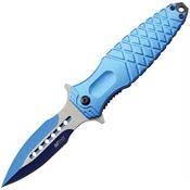 MTech A2044BL Linerlock Knife Assist Open Blue Handles