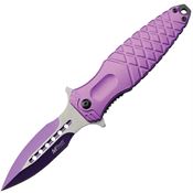 MTech A2044PL Linerlock Knife Assist Open Purple Handles