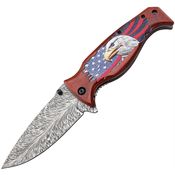 MTech A2045BN Linerlock Knife Assist Open Eagle Brown Handles