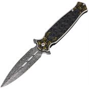 ElitEdge 10A37DBK Assist Open Dagger Linerlock Knife Black/Gold Handles