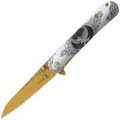 Elk Ridge A2007EA Wildlife Framelock Knife Assist Open Eagle Handles