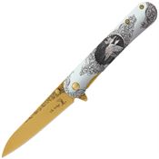 Elk Ridge A2007GS Wildlife Framelock Knife Assist Open Geese Handles