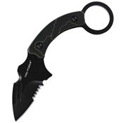 Tac Force FIX111BG Black Part Serrated Fixed Blade Knife Black/Green G10 Handles