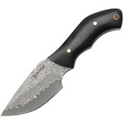 Elk Ridge FIX118DM Damascus Fixed Blade Knife Brown Wood Handles