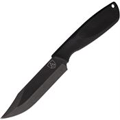 Ontario 9710 Spec Plus Alpha Survival Black Clip Point Fixed Blade Knife Black Handles