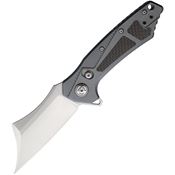 Benchmark 132 Satin Slide Lock Knife Gray/Carbon Fiber Handles