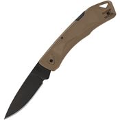 Gerber 1074499 LST Ultra Black Drop Point Lockback Knife Coyote Brown Handles