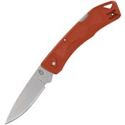 Gerber 1074511 LST Ultra Stonewash Drop Point Lockback Knife Burnt Orange Handles