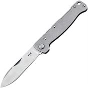 Boker Plus 01BO865 Atlas Satin D2 carbon Steel Drop Point Lockback Knife Stonewash Handles
