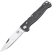 Boker Plus 01BO866 Atlas Satin D2 Carbon Steel Clip Point Lockback Knife Black Stonewash Handles