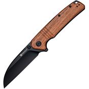 SenCut 240653 Awassi Black Sheepsfoot Linerlock Knife Wood Handles