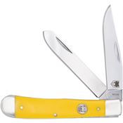 Cobratec TRPDYL Trapper Knife Yellow Delrin Handles