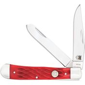 Cobratec TRPRDBN Trapper Knife Red Bone Handles