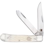 Cobratec TRPWHBN Trapper Knife White Bone Handles