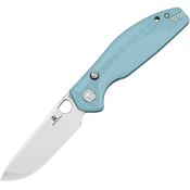Bestech MK12C1 Bestechman Angry Owl Two-Tone D2 Carbon Steel B-Lock Knife Blue/Gray G10 Handles