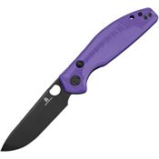 Bestech MK12E2 Bestechman Angry Owl Black D2 Carbon Steel B-Lock Knife Purple G10 Handles