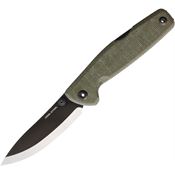 Real Steel 7871GM Yak Two-Tone Lockback Knife Green Canvas Handles