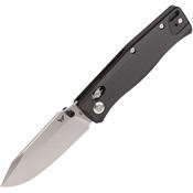 Flytanium 1386PBS BEEF Stonewash D2 Carbon Steel Drop Point Crossbar Lock Knife Black Handles