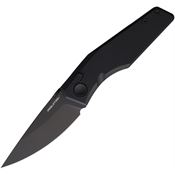 Real Steel 7142BB Spectrum Black Button Lock Knife Black G10 Handles
