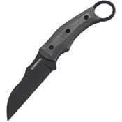 Boker Magnum M02RY700 Black Straight Karambit Fixed Blade Knife Black Handles