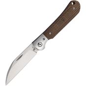 Queen M84 Pattern 84 Wharncliffe Folder Knife Brown Micarta Handles