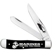 Case XX 13204 USMC Trapper Knife Black Synthetic Handles