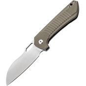 Boker Plus 01BO693 Swoopy Satin Wharncliff Framelock Knife Tan G10 Handles