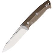 Real Steel 3621NM Black Thorn Satin Fixed Blade Knife Natural Micarta Handles